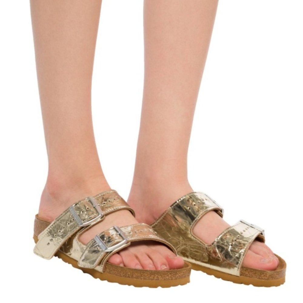 Rick Owens x Birkenstock Gold Leather Arizona,  EU 41